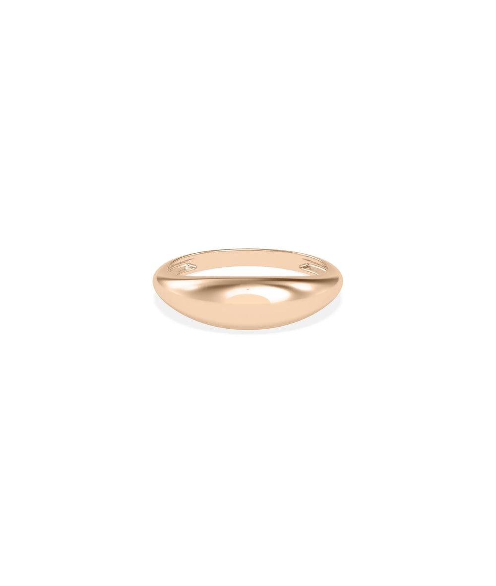 Rose gold Gold Dome Ring with elegant curved dome and comfortable fit
