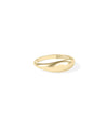 Side view Gold Dome Ring showing 6mm width and smooth domed silhouette