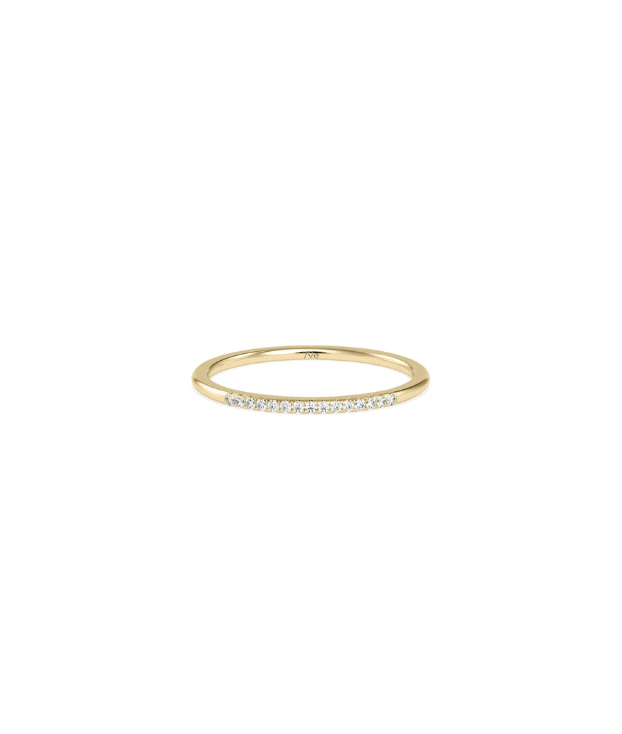 1.25 mm Diamond Ring showing ultra-slim delicate band with sparkling diamond details