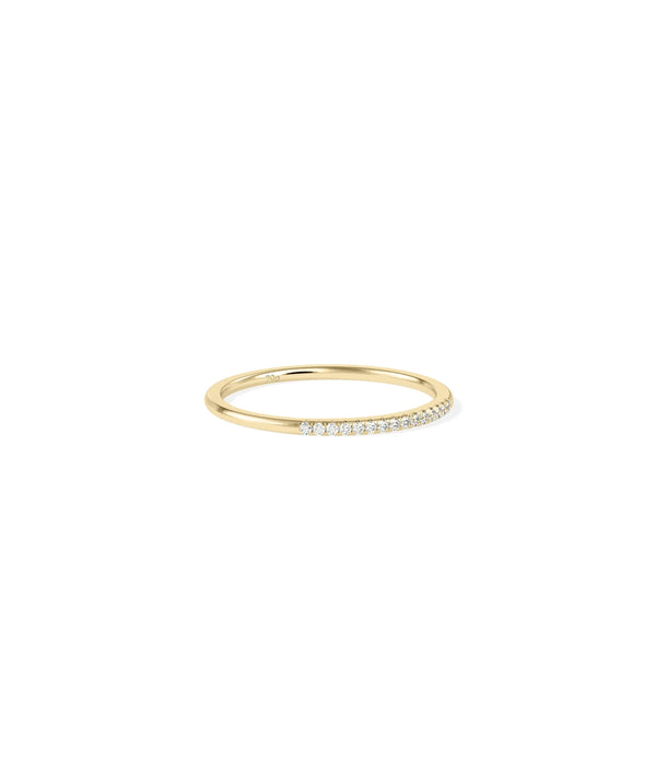 Close-up of diamonds on 1.25 mm Diamond Ring displaying subtle brilliance and slim profile alternate view