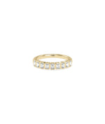 Emerald Cut Half Band Ring in yellow gold with emerald-cut diamonds on top half