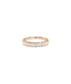 Rose gold Emerald Cut Half Band Ring with Art Deco inspired emerald-cut arrangement
