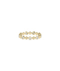 Diamond & Gold Bead Station Eternity Band Ring