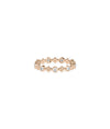 Rose gold eternity ring featuring diamond stations and decorative bead detailing