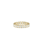 Emerald Cut Diamond Eternity Band Ring in yellow gold with continuous emerald-cut diamonds