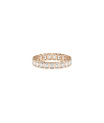 Rose gold Emerald Cut Diamond Eternity Band Ring with Art Deco inspired emerald cuts