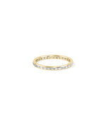 Side view Baguette Diamond Channel Set Eternity Band Ring showing delicate 1.6mm width