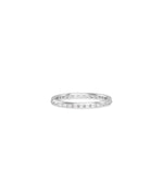 White gold Baguette Diamond Channel Set Eternity Band Ring featuring flush channel setting