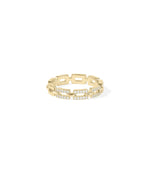 Side view Diamond Link Eternity Ring showing 3.8mm width and connected link design