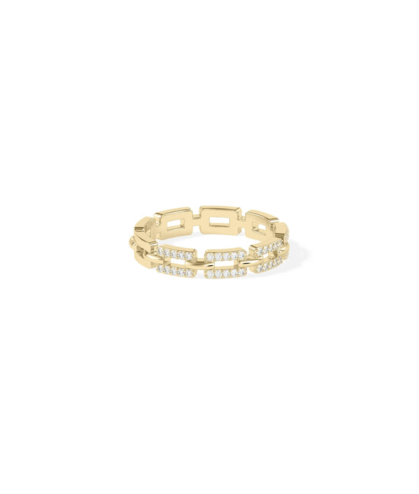 Side view Diamond Link Eternity Ring showing 3.8mm width and connected link design alternate view