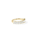 Side view Diamond Marquise Band Ring showing 5mm length and boat-shaped diamonds