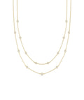 Layered Bezel Diamond Station Necklace
