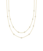 Layered Diamond Bezel Station yellow gold modern dimensional sophisticated