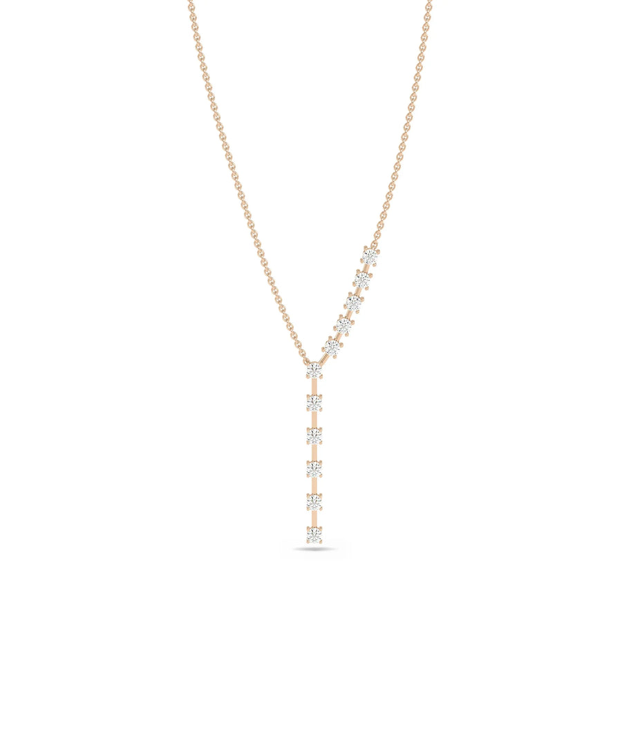 Rose gold Diamond Studded Y Shape featuring half-carat