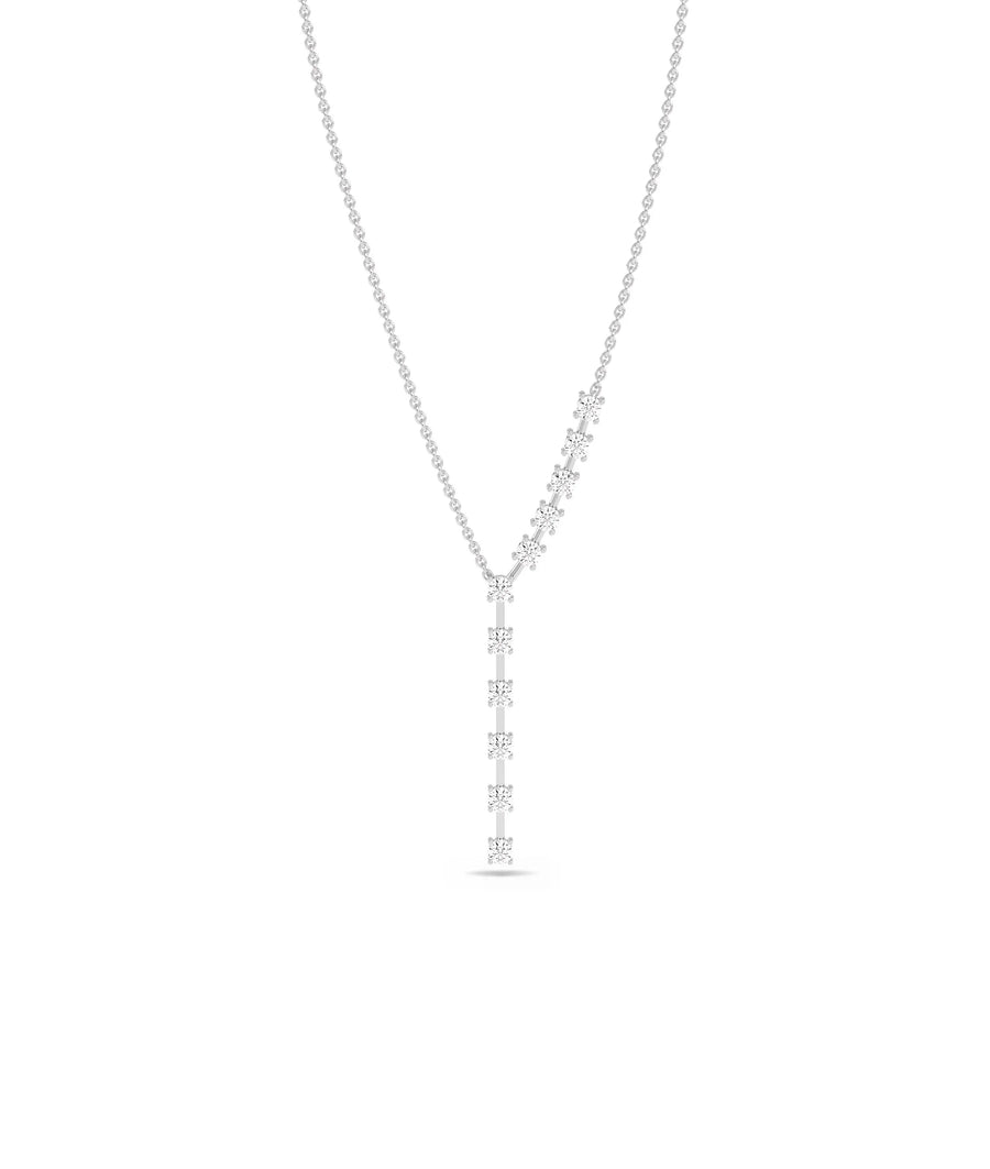 White gold Diamond Studded Y Shape extraordinary fully-studded design