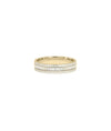Diamond Baguette and Line Band Ring in yellow gold with mixed baguette and round diamonds