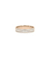 Rose gold Diamond Baguette and Line Band Ring with geometric baguette and round pattern