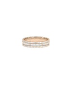 Rose gold Diamond Baguette and Line Band Ring with geometric baguette and round pattern