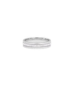 White gold Diamond Baguette and Line Band Ring featuring linear mixed-cut arrangement