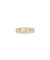 Diamond Baguette and Round Station Eternity Band Ring in yellow gold with mixed diamonds