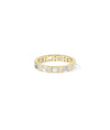 Side view Diamond Baguette and Round Station Eternity Band Ring showing 3.5mm width