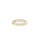 Side view Diamond Baguette and Round Station Eternity Band Ring showing 3.5mm width
