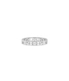 White gold Diamond Baguette and Round Station Eternity Band Ring featuring mixed cuts