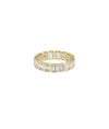 Emerald Cut Eternity Band Ring in yellow gold with continuous emerald-cut diamonds