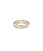 Emerald Cut Eternity Band Ring in yellow gold with continuous emerald-cut diamonds