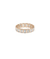 Rose gold Emerald Cut Eternity Band Ring with Art Deco inspired emerald cuts