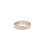 Rose gold Emerald Cut Eternity Band Ring with Art Deco inspired emerald cuts