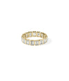 Side view Emerald Cut Eternity Band Ring showing substantial 4.9mm band width