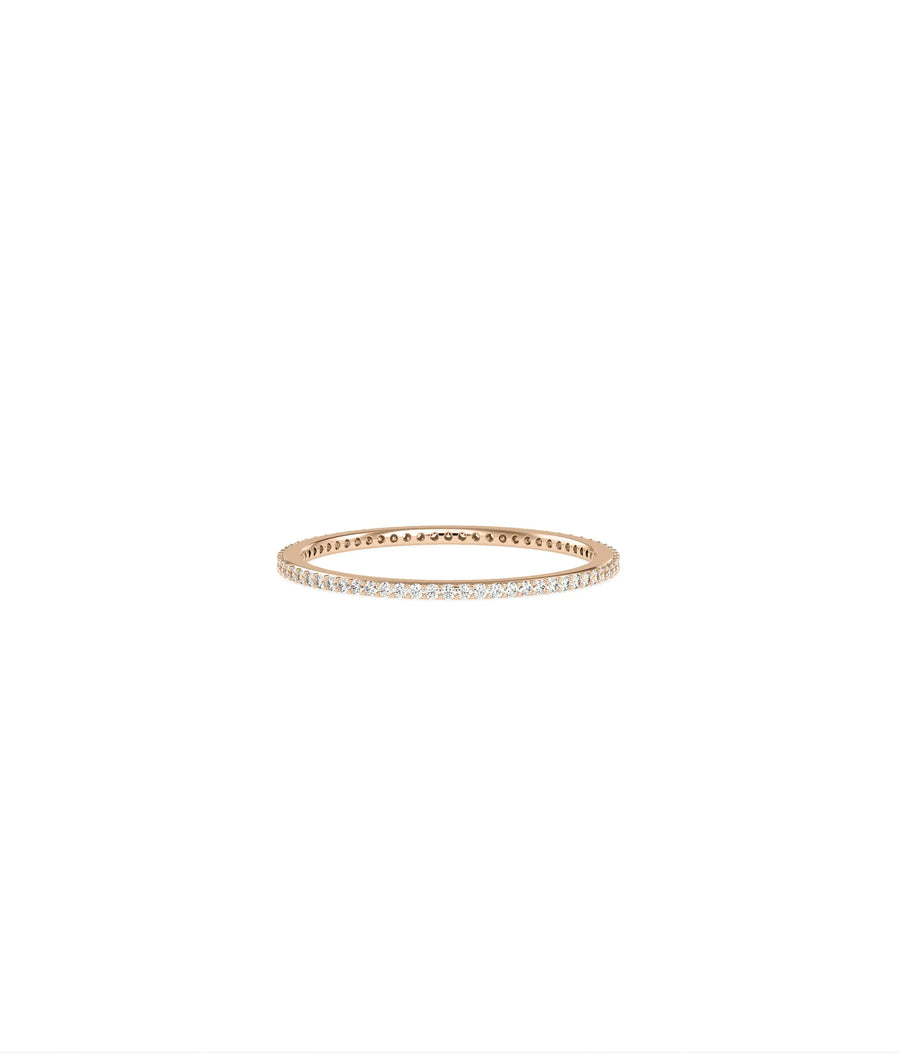 Diamond Eternity Band Ring stacked with other bands showing versatile layering appeal