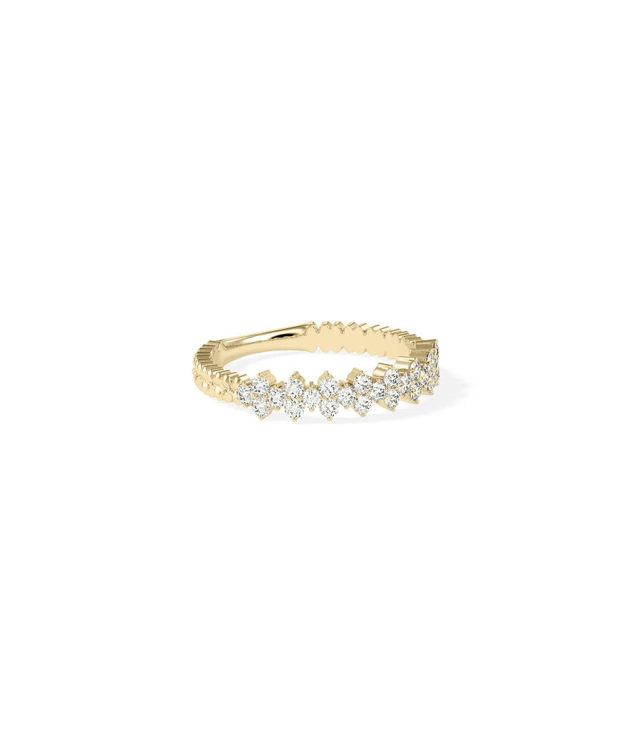 Side view Diamond Cluster Band Ring showing 4.5mm height and cluster dimension