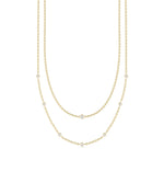 Layered Diamond Bezel Station yellow gold modern dimensional sophisticated