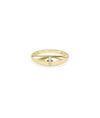 Diamond Line Dome Band Ring yellow gold front view showing domed profile