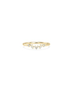 Curved Diamond Band Ring yellow gold front view showing contoured profile