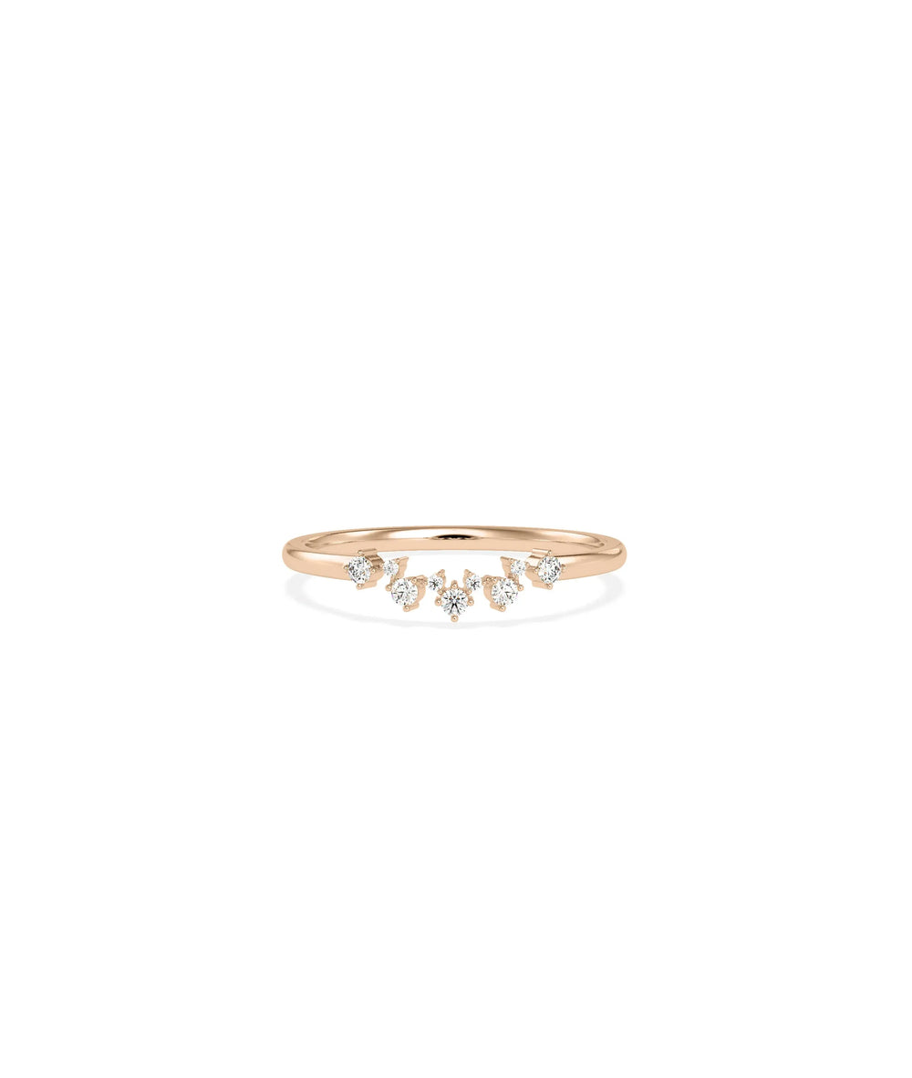 Curved Diamond Band Ring rose gold featuring elegant contoured shape