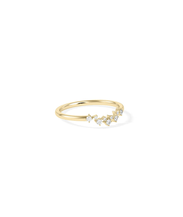 Curved Diamond Band Ring side angle revealing gentle curve design alternate view