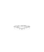 Curved Diamond Band Ring white gold displaying diamond placement along curve