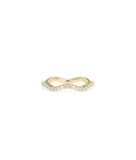 Diamond Swirl Eternity Ring yellow gold front view showing continuous pattern