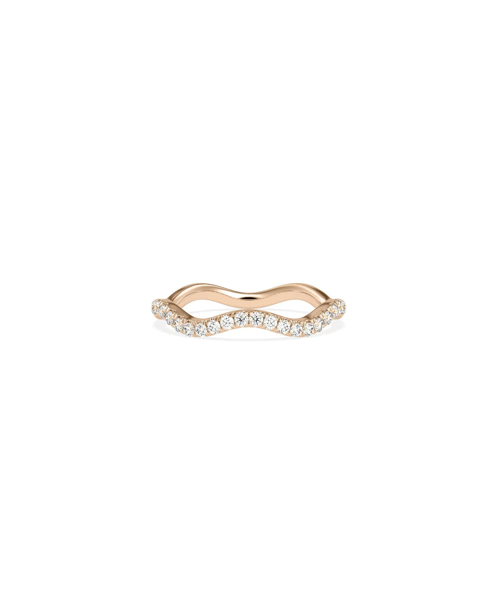 Diamond Swirl Eternity Ring rose gold with flowing diamond arrangement