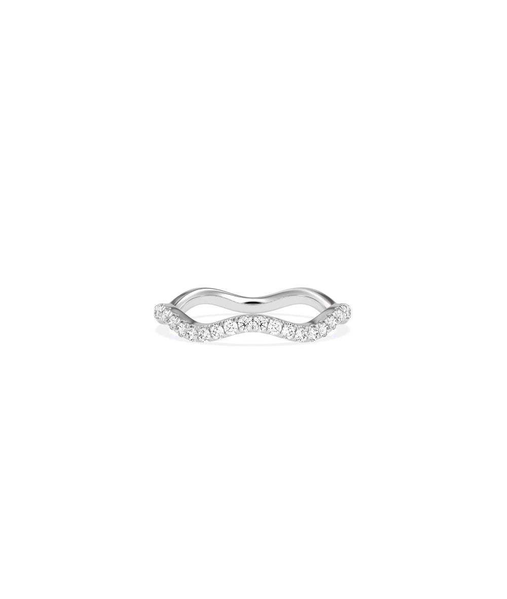 Diamond Swirl Eternity Ring white gold displaying delicate band design