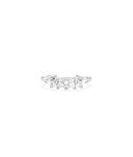 Curved Multi Shape Diamond Band Ring white gold with dynamic visual movement
