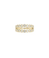 2 Row Diamond Bezel Set Ring yellow gold showcasing dual parallel diamond rows