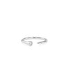 Diamond Solitaire Nail Ring white gold with edgy contemporary styling