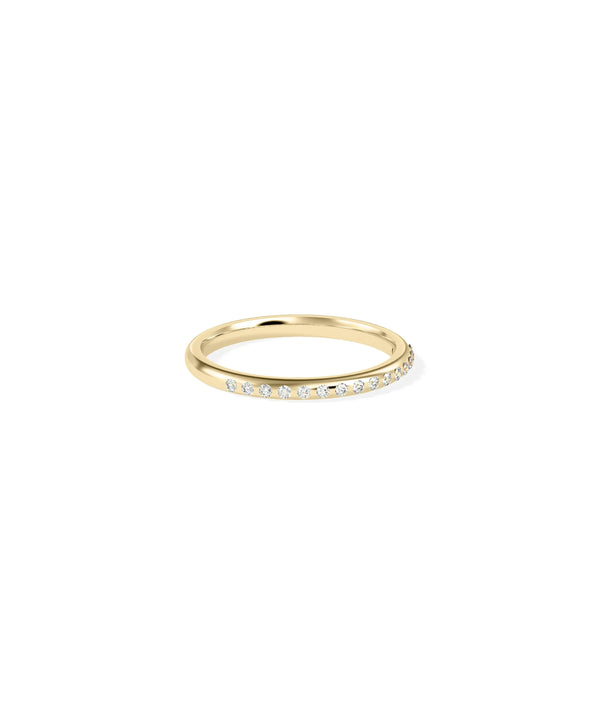 Side view of Diamond Bezel Band Ring highlighting flush bezel design and construction alternate view