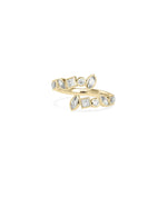 Multi Shape Bezel Bypass Ring yellow gold showcasing flowing open-ended design