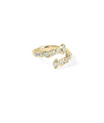 Bezel bypass ring side view displaying 12.8mm dimension and varied diamond shapes