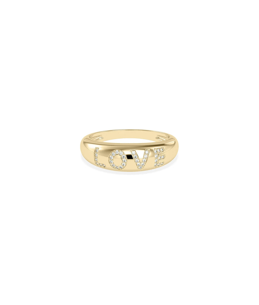 Mantra Diamond Pave Dome Ring yellow gold showcasing personalized dome design